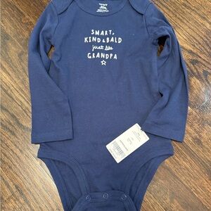 NWT - Carter's Dark Blue Bodysuit with Fun Grandpa Print